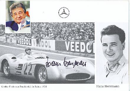 Hans Herrmann Mercedes  Formel 1  Auto Motorsport  Autogrammkarte  original signiert 