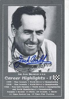 Jack Brabham † 2014 GB  Formel 1  Auto Motorsport  Autogrammkarte  original signiert 