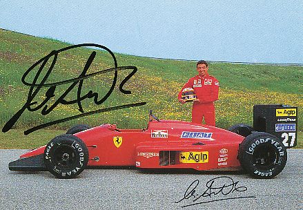 Michele Alboreto † 2001  Ferrari  Weltmeister  Formel 1  Auto Motorsport  Autogrammkarte  original signiert 