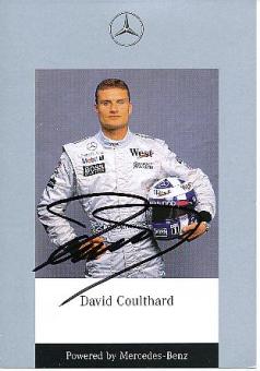 David Coulthard  1997 Mercedes  Formel 1  Auto Motorsport  Autogrammkarte  original signiert 