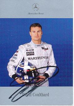 David Coulthard  1999  Mercedes  Formel 1  Auto Motorsport  Autogrammkarte  original signiert 