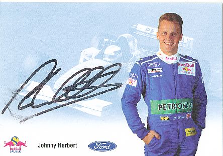 Johnny Herbert  Sauber  Formel 1  Auto Motorsport  Autogrammkarte  original signiert 