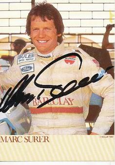 Marc Surer    Formel 1  Auto Motorsport  Autogrammkarte  original signiert 