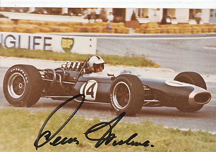 Denis Hulme † 1992 NZL Formel 1 Weltmeister  Auto Motorsport  Autogramm Foto original signiert 