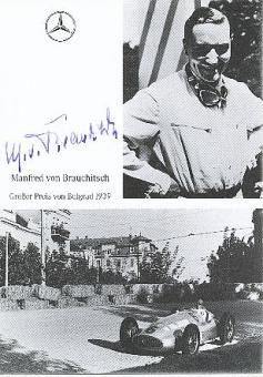Manfred von Brauchitsch † 2003  Formel 1  Auto Motorsport  Autogrammkarte original signiert 