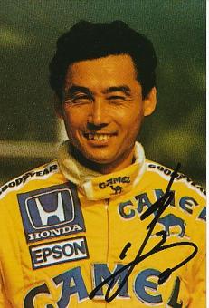 Satoru Nakajima   Japan  Formel 1  Auto Motorsport  Autogramm Foto original signiert 