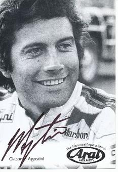 Giacomo Agostini Italien 15 x Weltmeister  Motorrad Sport Autogrammkarte  original signiert 