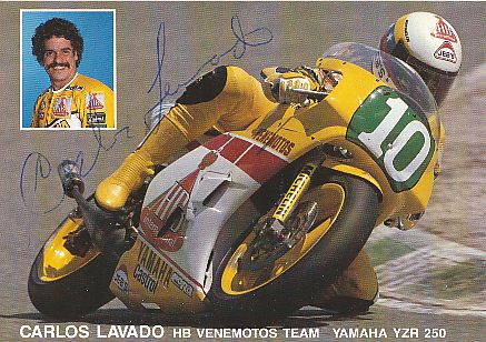 Carlos Lavado   Venezuela  Motorrad Sport Autogrammkarte  original signiert 