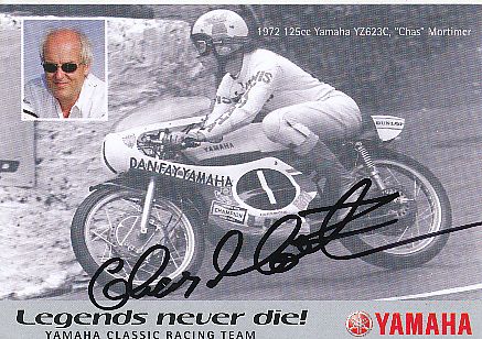 Chas Mortimer  GB  Motorrad Sport Autogrammkarte  original signiert 