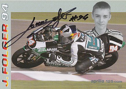 Jonas Folger  Motorrad Sport Autogrammkarte  original signiert 