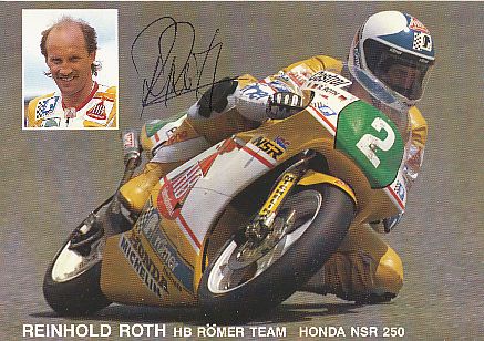 Reinhold Roth † 2021  Motorrad Sport Autogrammkarte  original signiert 