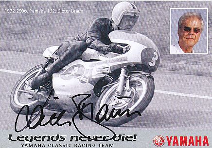 Dieter Braun   Motorrad Sport Autogrammkarte  original signiert 