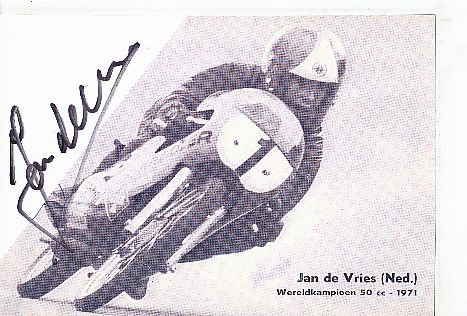 Jan de Vries   NL  Motorrad Sport  Autogramm Foto original signiert 