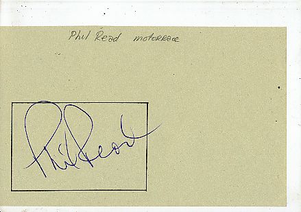 Phil Read GB 7 x Weltmeister  Motorrad Sport Autogramm Blatt  original signiert 