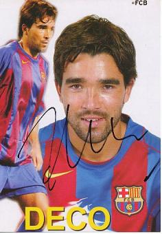 Deco  FC Barcelona   Fußball Autogrammkarte original signiert 