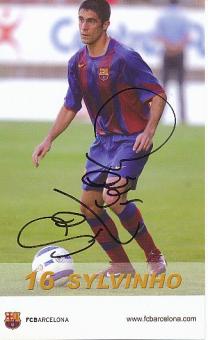 Sylvinho  FC Barcelona   Fußball Autogrammkarte original signiert 