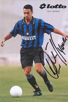 Youri Djorkaeff  Inter Mailand  Fußball Autogrammkarte  original signiert 