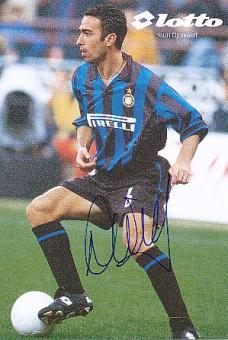 Youri Djorkaeff  Inter Mailand  Fußball Autogrammkarte  original signiert 