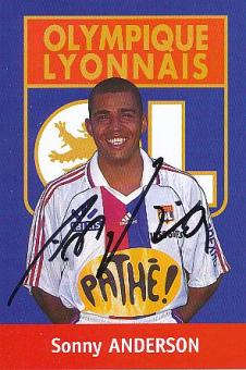 Sonny Anderson  Olympique Lyon  Fußball Autogrammkarte original signiert 