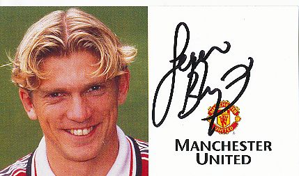 Jesper Blomqvist   Manchester United   Fußball Autogrammkarte original signiert 