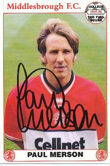 Paul Merson  FC Middlesbrough Fußball Autogrammkarte original signiert 