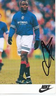 Basile Boli  Glasgow Rangers  Fußball Autogrammkarte original signiert 