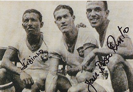 Jair Rosa Pinto † 2005  &  Zizinho † 2002  Brasilien WM 1950  Fußball Autogramm Foto original signiert 