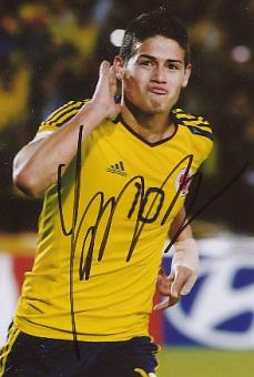 James Rodriguez  Kolumbien   Fußball Autogramm Foto original signiert 