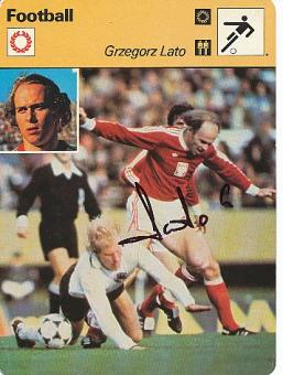 Grzegorz Lato  Polen Gold Olympia 1972 & WM 1974  Fußball Autogrammkarte original signiert 