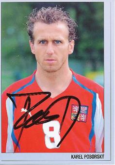Karel Poborsky  Tschechien  Fußball Autogrammkarte original signiert 