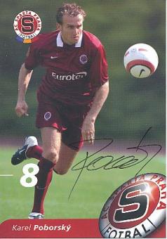 Karel Poborsky  Sparta Prag   Fußball Autogrammkarte original signiert 