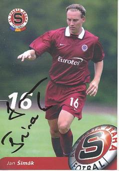 Jan Simak  Sparta Prag   Fußball Autogrammkarte original signiert 