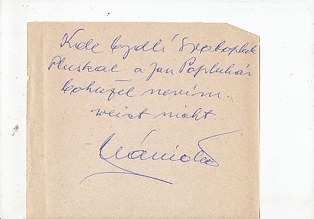 Frantisek Planicka † 1996 CSSR WM 1934  Fußball Autogramm Blatt  original signiert 