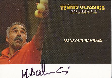 Mansour Bahrami   Iran  Tennis  Autogrammkarte  original signiert 