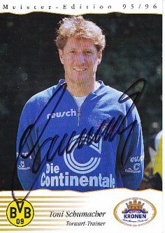 Toni Schumacher 1995/1996 Meister Edition BVB Borussia Dortmund  Fußball Autogrammkarte  original signiert 