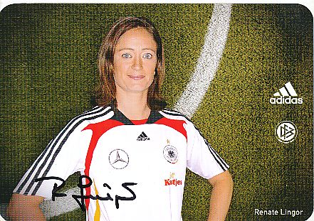 Renate Lingor  DFB Frauen  Fußball Autogrammkarte original signiert 