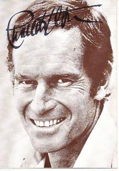 Charlton Heston † 2008  Film + TV Autogrammkarte original signiert 