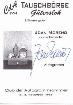 Joan Moreno  Spanien  Maler  Autogrammkarte original signiert 