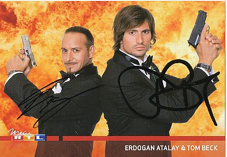 Erdogan Atalay & Tom Beck   RTL  TV  Autogrammkarte original signiert 