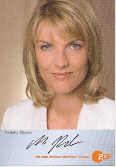 Mariela Slomka  ZDF  TV  Sender Autogrammkarte original signiert 