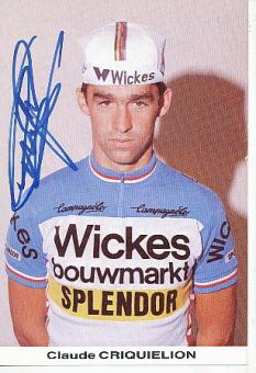 Claude Criquielion † 2015 Belgien  Radsport Autogrammkarte  original signiert 