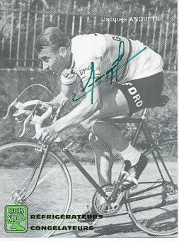 Jacques Anquetil † 1987 Frankreich 5 x Tour de France Sieger   Radsport Autogrammkarte  original signiert 