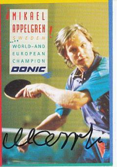 Mikael Appelgren  Schweden Tischtennis  Autogrammkarte original signiert 
