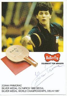 Zoran Primorac   Jugoslawien   Tischtennis  Autogrammkarte original signiert 