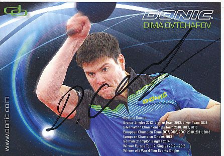 Dimitrij Ovtcharov  Tischtennis  Autogrammkarte original signiert 