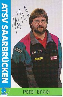 Peter Engel   ATSV Saarbrücken  Tischtennis  Autogrammkarte original signiert 