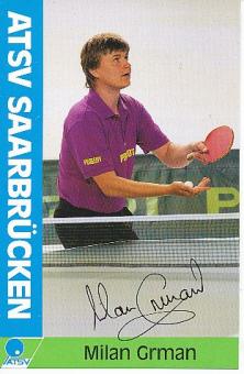 Milan Grman   ATSV Saarbrücken  Tischtennis  Autogrammkarte original signiert 