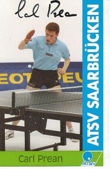 Carl Prean   ATSV Saarbrücken  Tischtennis  Autogrammkarte original signiert 