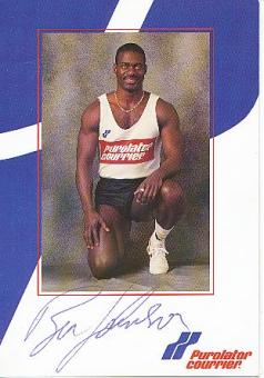 Ben Johnson  Kanada  Leichtathletik  Autogrammkarte  original signiert 
