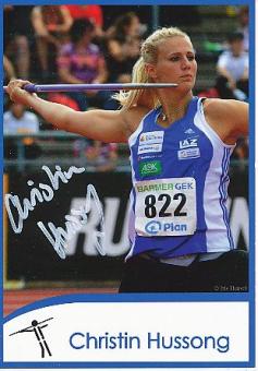 Christin Hussong  Leichtathletik  Autogrammkarte  original signiert 